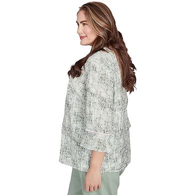 Plus Size Alfred Dunner Embroidered Geometric Flare Sleeve Top