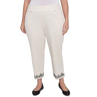 Plus Size Alfred Dunner Classic Cuffed Medallion Ankle Pants