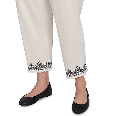 Plus Size Alfred Dunner Classic Cuffed Medallion Ankle Pants
