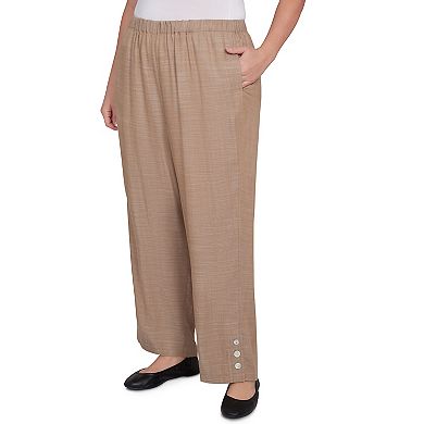 Plus Size Alfred Dunner Relaxed Button Detail Ankle Pants