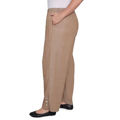 Plus Size Alfred Dunner Relaxed Button Detail Ankle Pants