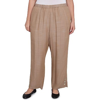 Plus Size Alfred Dunner Relaxed Button Detail Ankle Pants