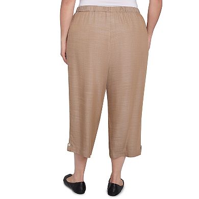 Plus Size Alfred Dunner Relaxed Button Tab Capris