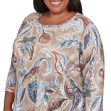 Plus Size Alfred Dunner Twisted Crewneck Paisley Top