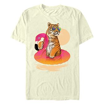 Men's Summertime Chillin' Tiger By The Pool Graphic Tee