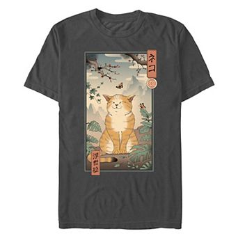 Men's Edo Style Kitty Portrait Graphic Tee