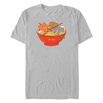Men's Kitties Enjoying A Bowl Of Ramen Graphic Tee