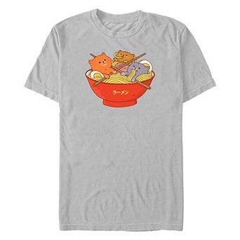 Men's Kitties Enjoying A Bowl Of Ramen Graphic Tee