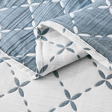 Lush Decor Diamond Leaf 3-pc. Jacquard Reversible Matelasse Coverlet Set