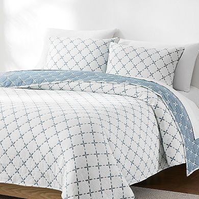 Lush Decor Diamond Leaf 3-pc. Jacquard Reversible Matelasse Coverlet Set