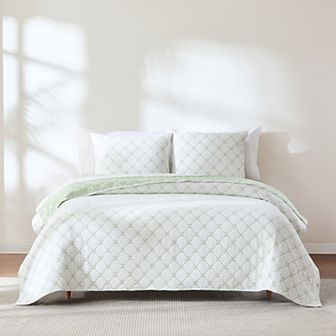 Lush Decor Diamond Leaf 3 pc Jacquard Reversible Matelasse Coverlet Set