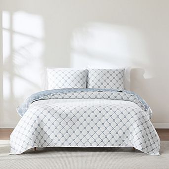 Lush Decor Diamond Leaf 3 pc Jacquard Reversible Matelasse Coverlet Set