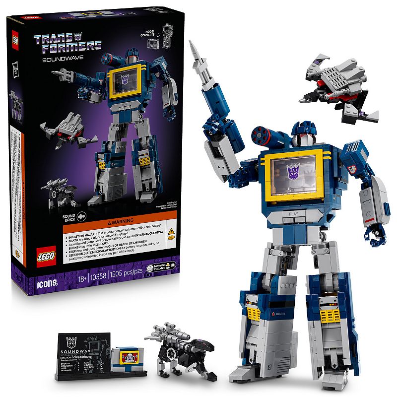 LEGO Icons Transformers Soundwave Model Kit 10358 Building Kit