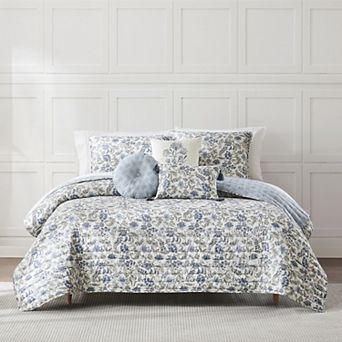 Lush Decor Lillian 6 pc Block Print Reversible Quilt Set