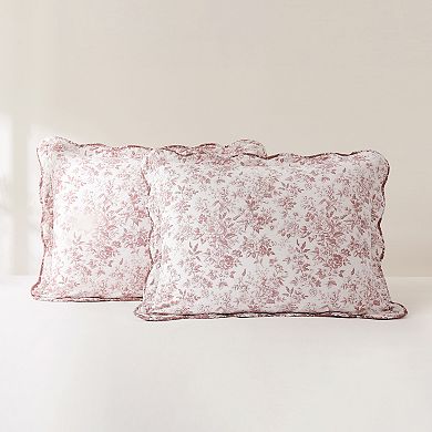 Lush Decor Peony 3-pc. Toile Reversible Cotton Quilt Set