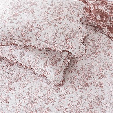 Lush Decor Peony 3-pc. Toile Reversible Cotton Quilt Set