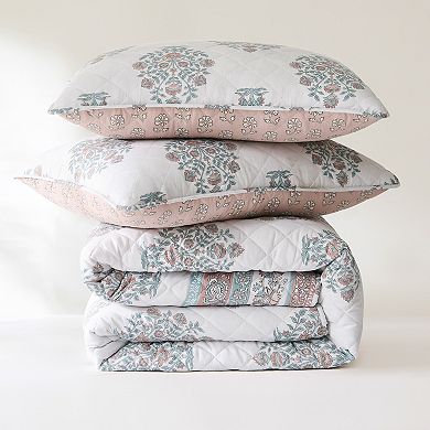 Lush Decor Sofia 6-pc. Flower Block Bouquet Reversible Quilt Set