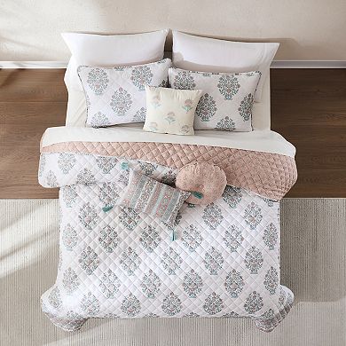 Lush Decor Sofia 6-pc. Flower Block Bouquet Reversible Quilt Set