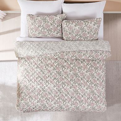 Lush Decor Zara 3-pc. Floral Block Reversible Quilt Set