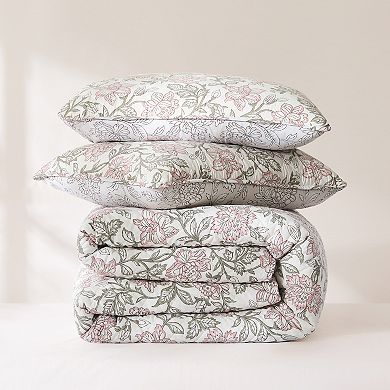Lush Decor Zara 3-pc. Floral Block Reversible Quilt Set