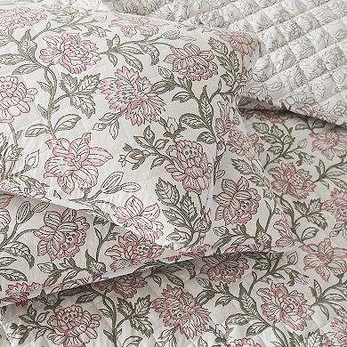Lush Decor Zara 3-pc. Floral Block Reversible Quilt Set