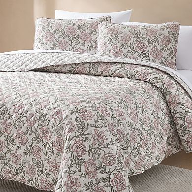 Lush Decor Zara 3-pc. Floral Block Reversible Quilt Set