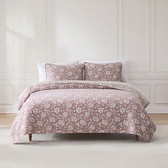 Lush Decor Zara 3 pc Floral Block Reversible Cotton Quilt Set