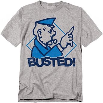 Big & Tall Original & Unrestored Monopoly You're Busted Graphic Tee