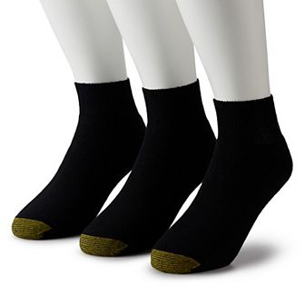 Men's GOLDTOE® 3-Pack Extended Size Non-Binding Quarter Socks