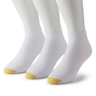 Men's GOLDTOE® 3-Pack Extended Size Non-Binding Quarter Socks