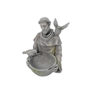Gerson 18.5 in St. Francis Bird Feeder Statue Outdoor Decor