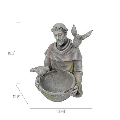 Gerson 18.5-in. St. Francis Bird Feeder Statue Outdoor Décor