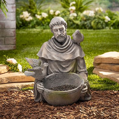 Gerson 18.5-in. St. Francis Bird Feeder Statue Outdoor Décor