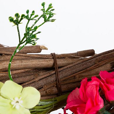 Gerson 24-in. Natural Twig and Mixed Flower Wreath