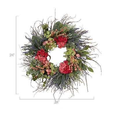 Gerson 24-in. Natural Twig and Mixed Flower Wreath