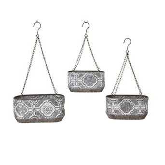 Gerson Nesting Hanging Metal Planter 3 pc Set