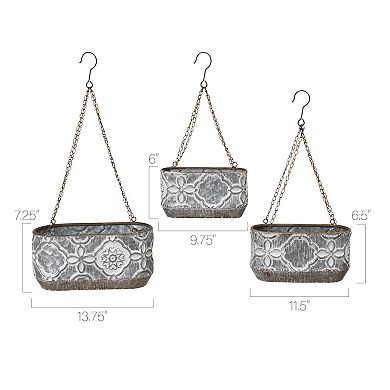 Gerson Nesting Hanging Metal Planter 3-pc. Set