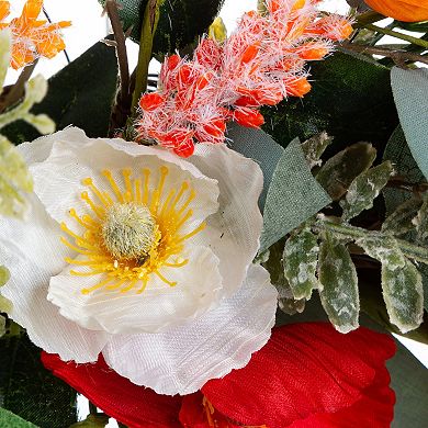 Gerson 24-in. Mixed Spring Flower and Eucalyptus Artificial Wreath
