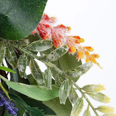 Gerson 24-in. Mixed Spring Flower and Eucalyptus Artificial Wreath