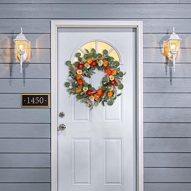 Gerson 24-in. Mixed Spring Flower and Eucalyptus Artificial Wreath