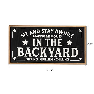 Gerson 31.5-in. Wood Engraved Wall Sign