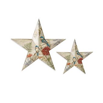 Gerson 2 pc Metal Spring Bird Design Wall Hanging Star Set