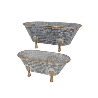Gerson 2 pc Vintage Decorative Metal Bathtub Set
