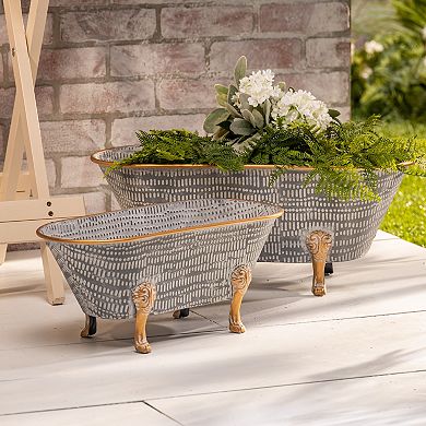 Gerson 2-Piece Vintage Decorative Metal Bathtub Set
