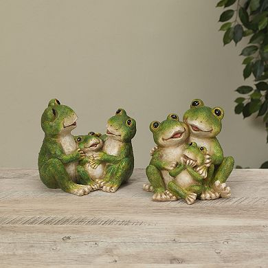Gerson 7-in. 2-Piece Whimsical Frog Family Resin Figurine Set