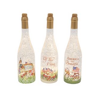 Gerson Americana-Themed Spinning Water Globe Bottles – 3 pc Set