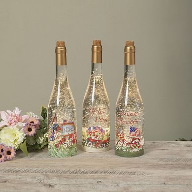 Gerson Americana-Themed Spinning Water Globe Bottles – 3-Piece Set