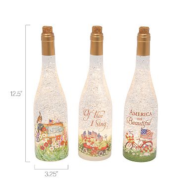 Gerson Americana-Themed Spinning Water Globe Bottles – 3-Piece Set