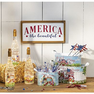 Gerson Americana-Themed Spinning Water Globe Bottles – 3-Piece Set