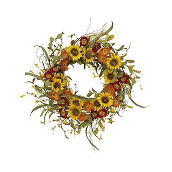 Gerson 24 in Mixed Vibrant Flower Wreath